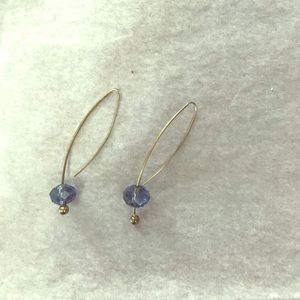 Blue glass bead earrings